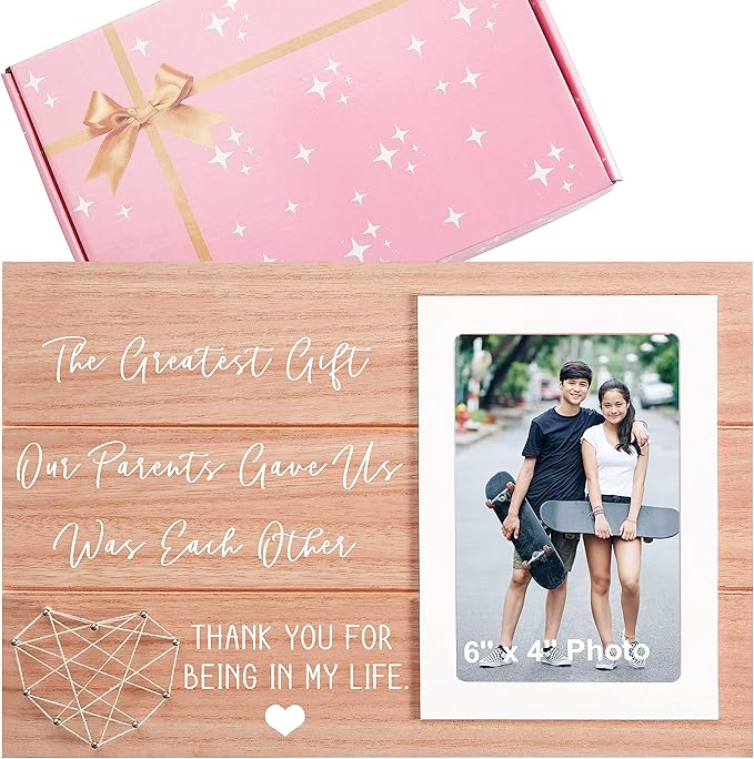 Christmas Birthday New Year Thanksgiving Wedding Gift for Brother or Sister-Sibling Brother Picture Frame Gift-Sister Photo Frame Present - the Greatest Present Our Parents Gave Us Was Each Other