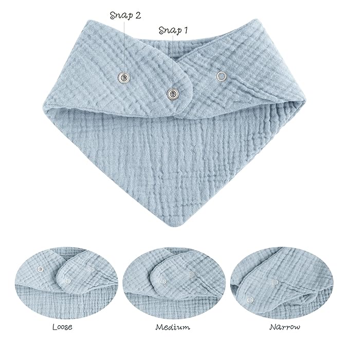 Konssy Muslin Baby Bibs 10 Pack Baby Bandana Drool Bibs 100% Cotton for Unisex Boys and Girls, Soft Absorbent Set for Teething and Drooling