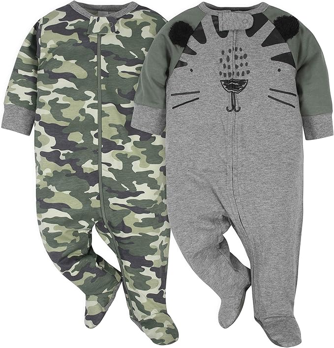 Gerber Baby Boys' 2-Pack Footed Pajamas