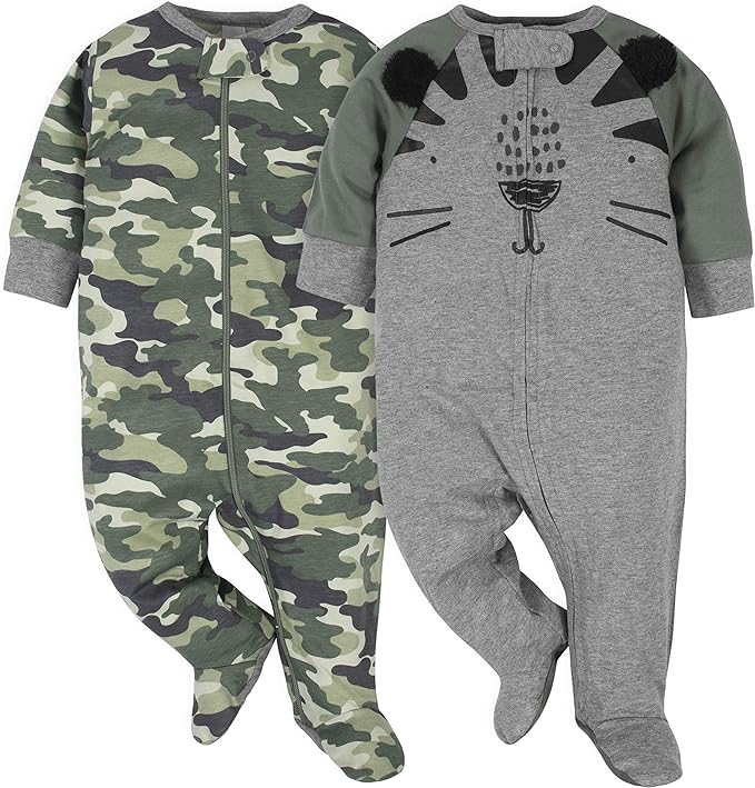 Gerber Baby Boys' 2-Pack Footed Pajamas