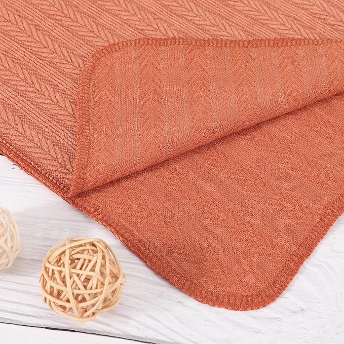 Newborn Receiving Blanket with Bow Hat Headband Wooden Card Set Wheat-Pattern Newborns Toddler Baby Boy Girl Nursery Swaddle Wrap