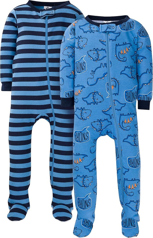 Gerber baby-boys 2-pack Snug Fit Footed Cotton Pajamas