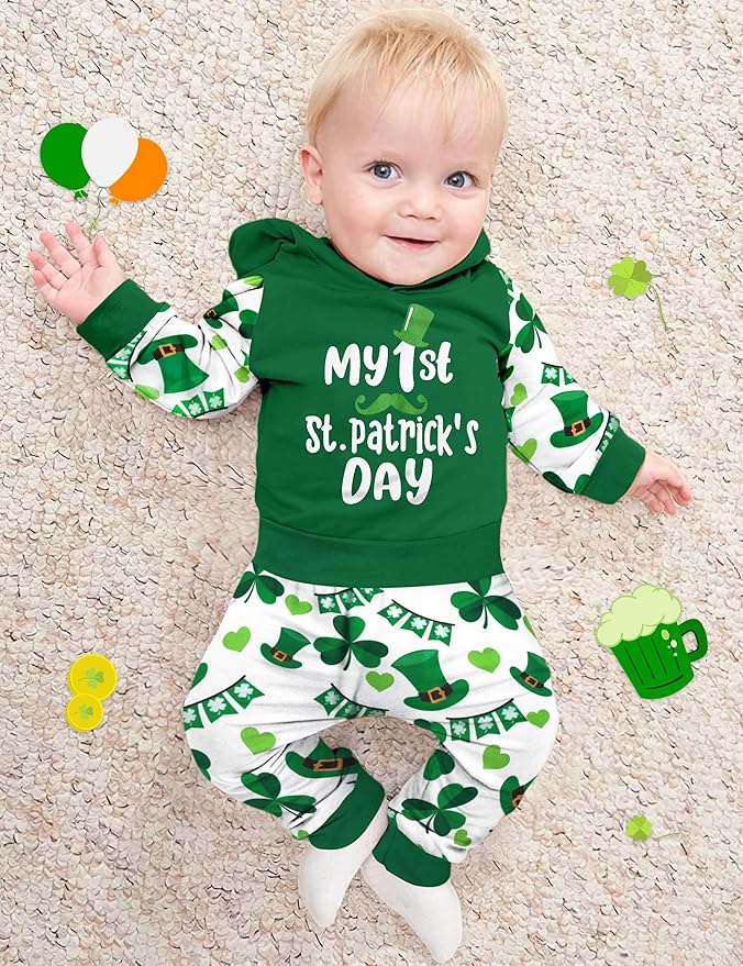 Fommy Newborn Baby Boy Clothes Plaid Letter Print Long Sleeve Hoodies + Long Pants 2PCS Fall Winter Outfits Set