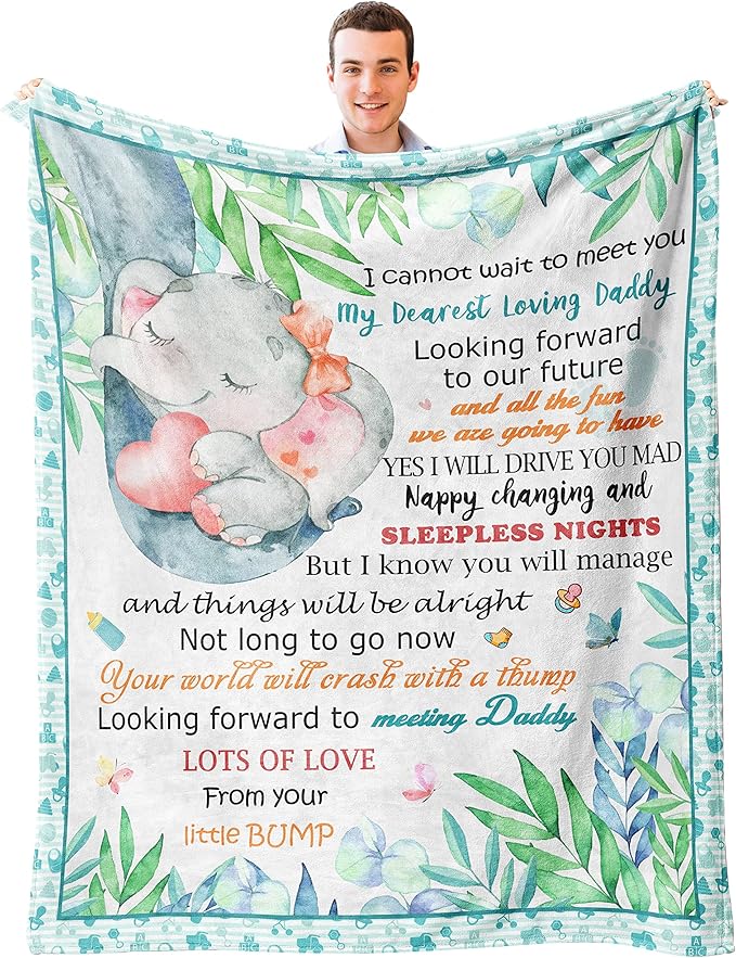 Xutapy New Dad Gifts for Men Blanket 60’’x50’’, Baby Announcement Gifts, First Time Daddy Gifts, Best Gifts for New Dads to be, Gender Reveal Gifts, Soon to be Father Blanket