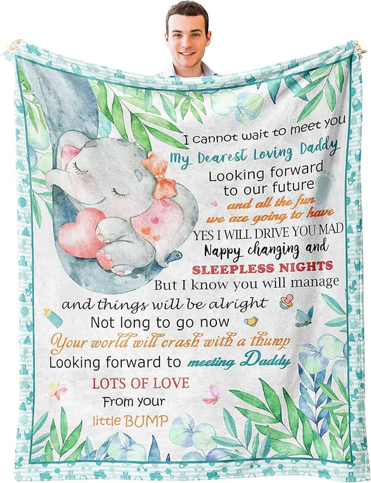 Xutapy New Dad Gifts for Men Blanket 60’’x50’’, Baby Announcement Gifts, First Time Daddy Gifts, Best Gifts for New Dads to be, Gender Reveal Gifts, Soon to be Father Blanket