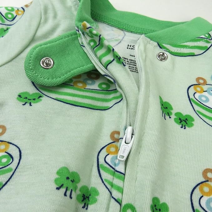 HonestBaby Baby Celebration Sleep & Play Footed One-Piece Pajama Sleeper 100% Organic Cotton