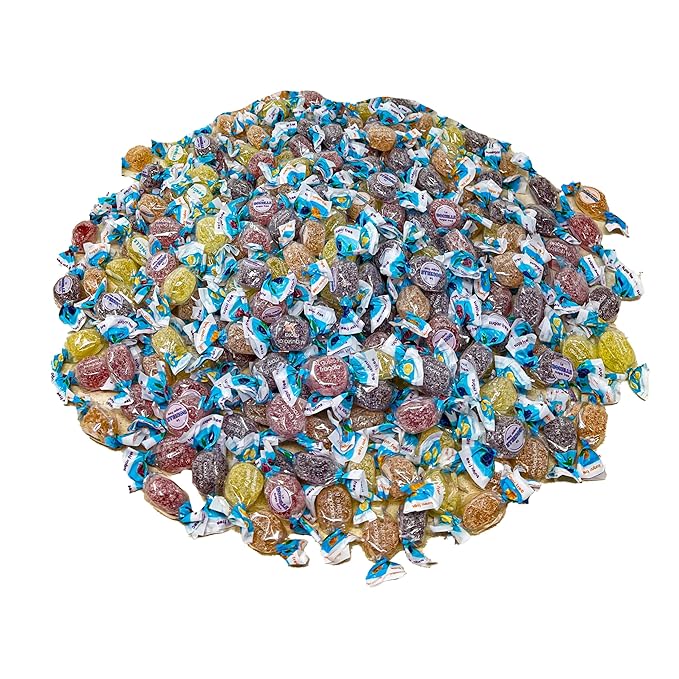 Premium Sugar Free Italian Fruit Jelly Candies - 2.25lb, 4 Flavor Assortment Vegan & Gluten Free Individually Wrapped Candy Diabetic & Keto Friendly Bulk (36 Oz) Made In Italy