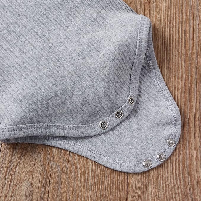 CIYCUIT Newborn Baby Boy Clothes Ribbed Knit Long Sleeve Bodysuit Pants 2-Piece Fall Winter Outfits