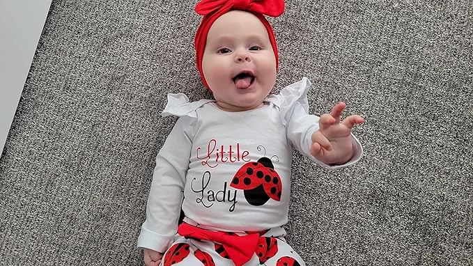 Infant Newborn Baby Girl Clothes Baby Girl Outfits For All Seasons Long Sleeve Snap Romper Pant Sets With Headband