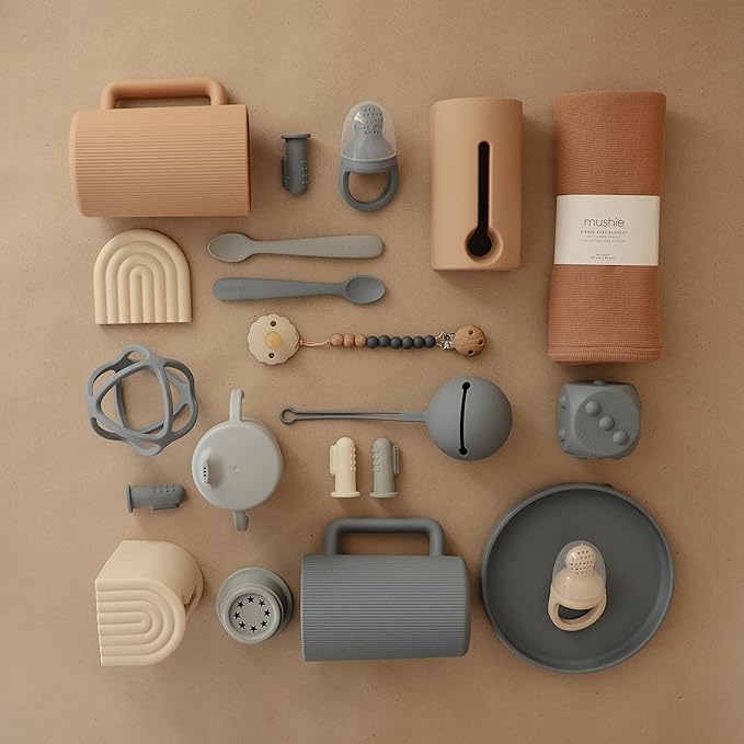 mushie Baby Bath Rinse Cup | 100% Food Grade Silicone | Shampoo & Body Washing Rinser Cup For Kids (Tradewinds)