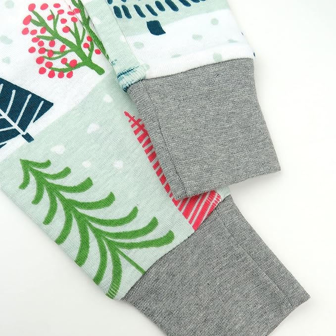 HonestBaby 4 Piece Pajamas Sleepwear Pjs 100% Organic Cotton for Infant Baby and Toddler Boys, Girls, Unisex