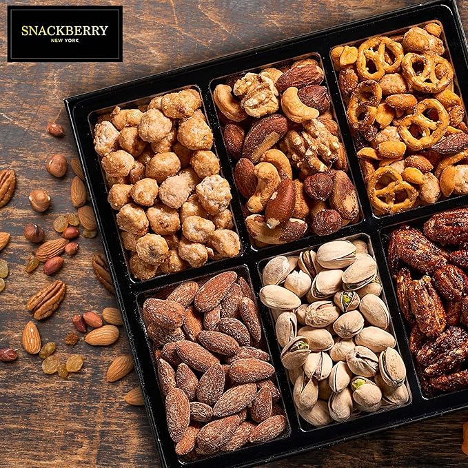 Holiday Mixed Nuts Gift Basket, in Elegant Drawer Gift Box, Gift Set for Easter Day, Birthday Party, Sympathy, Healthy Gift Snack Box for Men and Women. Kosher - Snackberry