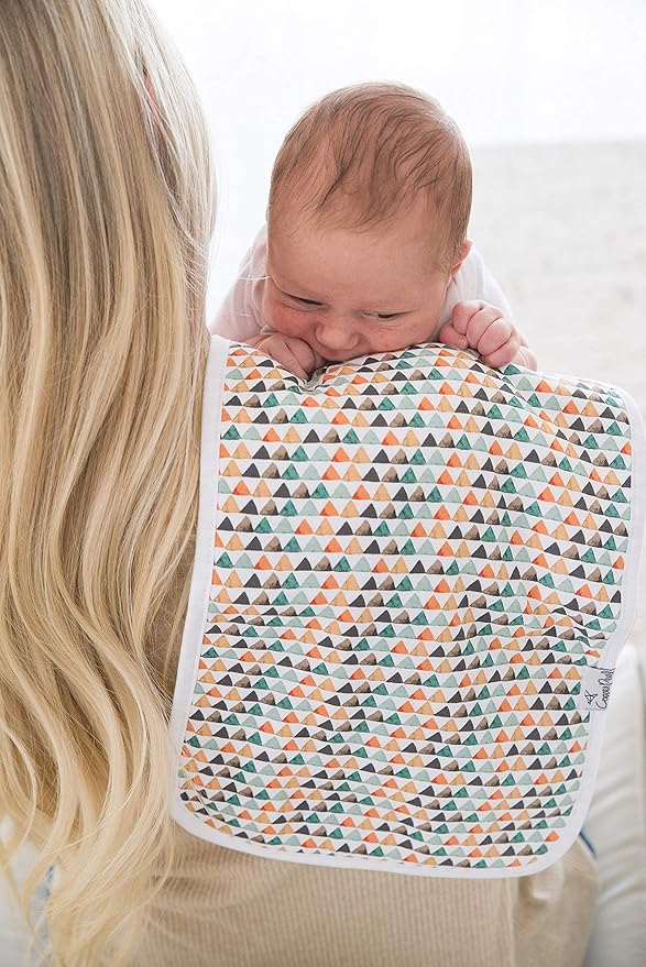 Copper Pearl Premium Baby Burp Cloths - 3-Pack Large Cotton Burp Cloths, Extra Soft Spit Up Rags with 3 Absorbent Layers, Perfect for Baby Boy Gifts (21" x 10" Size, Bison Set)