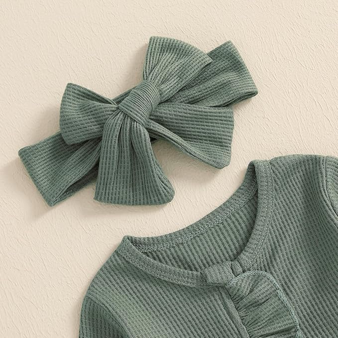 Baby Girl Footies Newborn Zipper Sleeper 2 Pack Ruffle Pajamas Romper Coming Home Outfit