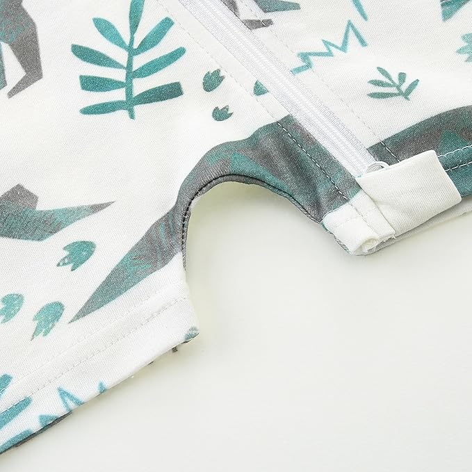 Baby Boy Girl Romper Short Sleeve 100% Cotton Bodysuit Outfits 2 Way Zipper Jumpsuit