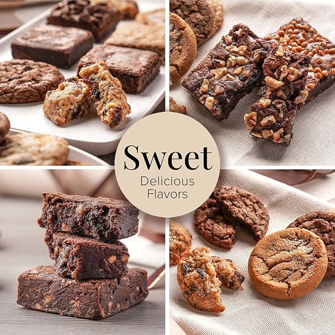 Broadway Basketeers Brownie and Cookie Gift Box, Gift Basket to Say Thank You Gift Baskets Delivery Prime Gourmet Edible Care Package for Teacher, Employee, Nurse, Neighbor, Families, Her, Him