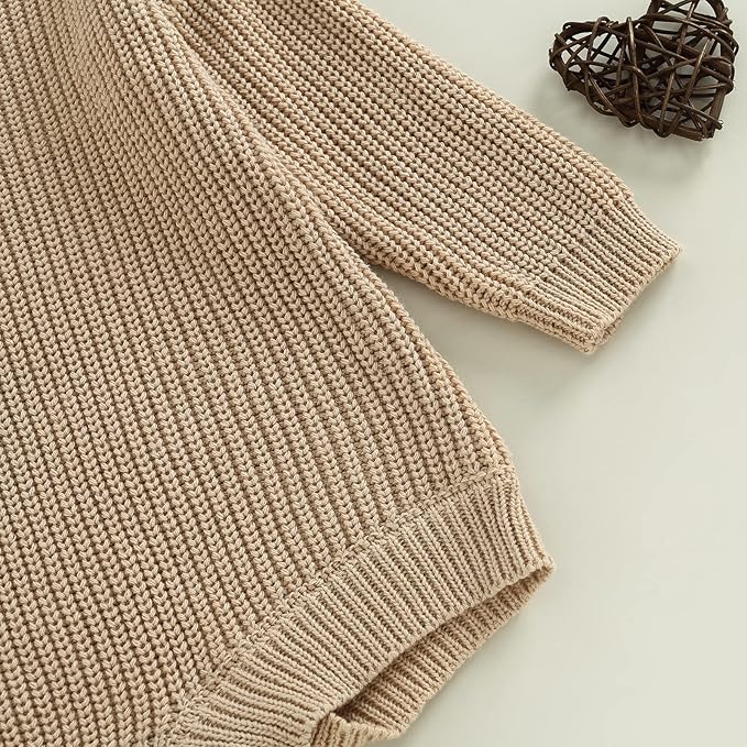 FYBITBO Baby Girl Boy Sweater Knit Oversized Pullover Sweatshirt Romper Onesie Warm Fall Winter Clothes Outfit Newborn