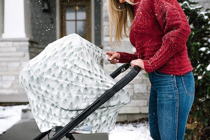 Evergreen Copper Pearl Multi-Use Cover: Car Seat & Stroller Cover - Sun Protection, All-Season Use, Stylish Designs, Easy Access for Moms