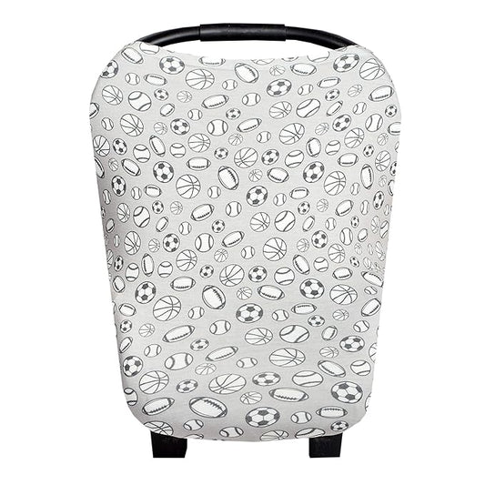 Baby Car Seat Cover Canopy and Nursing Cover Multi-Use Stretchy 5 in 1 Gift Champ by Copper Pearl