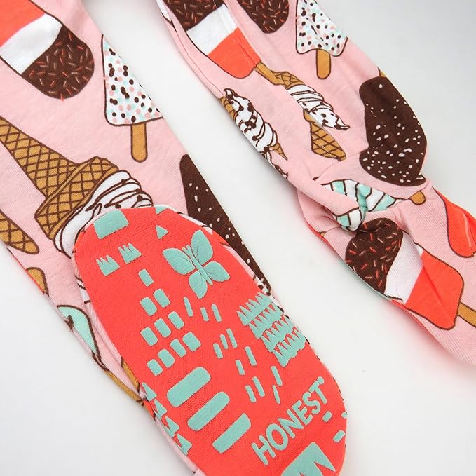 HonestBaby Non-Slip Footed Pajamas One-Piece Sleeper Zip-Front Pjs 100% Organic Cotton for Baby Girls