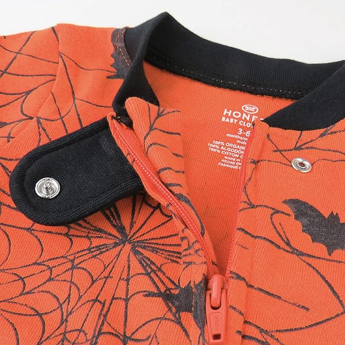 HonestBaby Baby Celebration Sleep & Play Footed One-Piece Pajama Sleeper 100% Organic Cotton