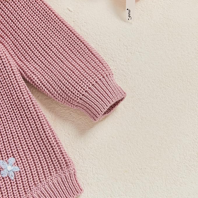 FYBITBO Baby Girl Boy Sweater Knit Oversized Pullover Sweatshirt Romper Onesie Warm Fall Winter Clothes Outfit Newborn