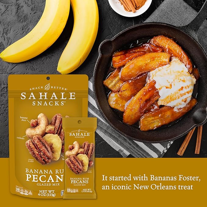 Sahale Snacks Glazed Mix, Banana Rum Pecans, 24 Ounce