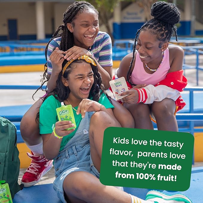 GoGo squeeZ Applesauce and Fruit Puree, Apple Apple, 3.2 oz (Pack of 20), Unsweetened Fruit Snacks for Kids, Gluten Free, Nut Free and Dairy Free, Recloseable Cap, BPA Free Pouches