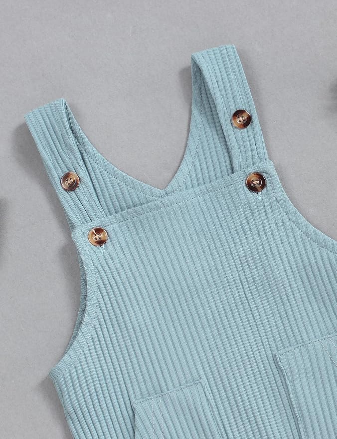 oklady Baby Boy Clothes Stripe Pattern Print Romper Top and Baby Overalls with Hat 0-18 Months Baby Boy Outfits