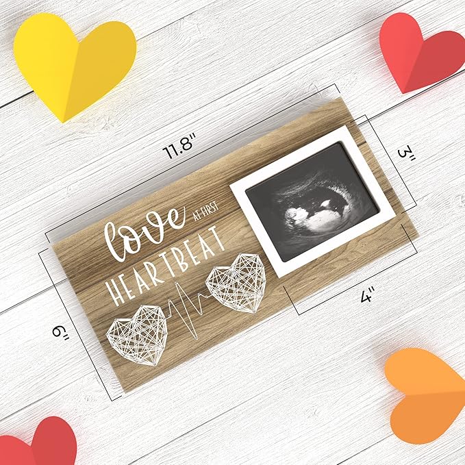 Baby Sonogram Picture Frame for Standard 4" x 3" Ultrasound Photo - Pregnancy Announcements Ideas - Gender Reveal Baby-Shower Gifts - New Mom Expecting Parents to Be Keepsake Gift