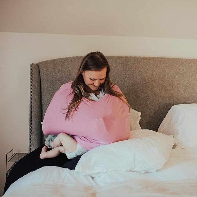 Parker Baby Co. 4 in 1 Car Seat Cover for Girls and Boys - Stretchy Carseat Canopy, Nursing Cover, Grocery Cart Cover, High Chair Cover - Lily