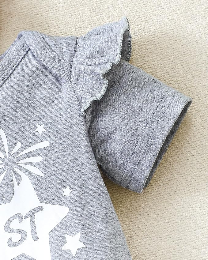 SUNNY PIGGY Newborn Baby Girl Clothes Infant Outfits Romper Floral Fall Outfit Bell Bottoms Pant Sets Hat Headband Flowerpant