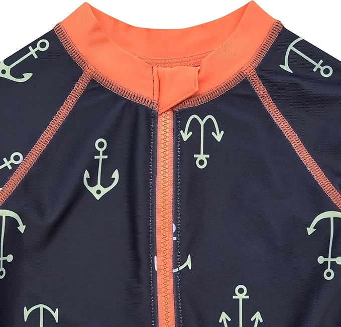 Gerber Boys' Toddler Long Sleeve One Piece Sun Protection Rashguard Swimsuit
