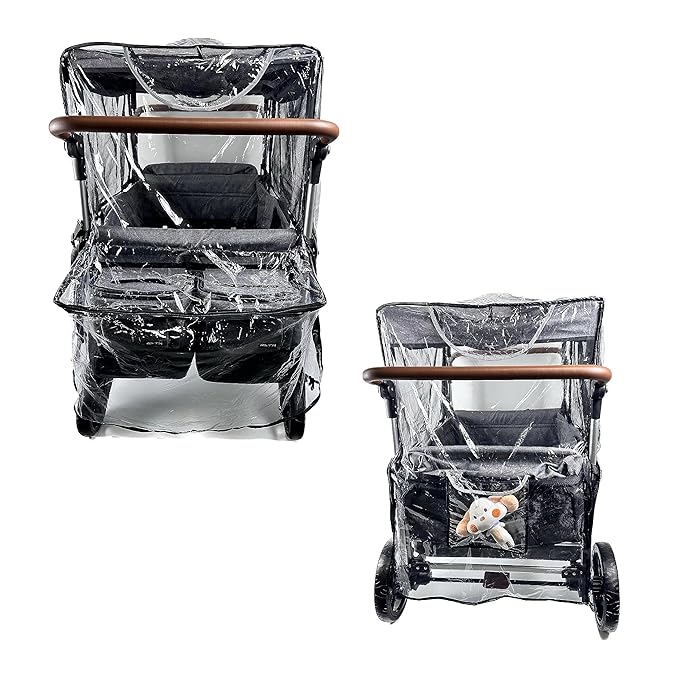 Big Size Rain Cover for Stroller, Mosquito Net for Trolley Cart, 2in1 Big Cover with Window for Picnic Camping Wagon Stroller Waterproof Windproof Accessories (Cart Not Included)