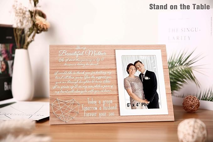 Photo Frame Gift for Mother of the Groom from Groom-Wedding Gifts for Mom from Son-Bridal Shower Present for Mom of the Groom-As I Start This Journey in Life-Picture Frame Present