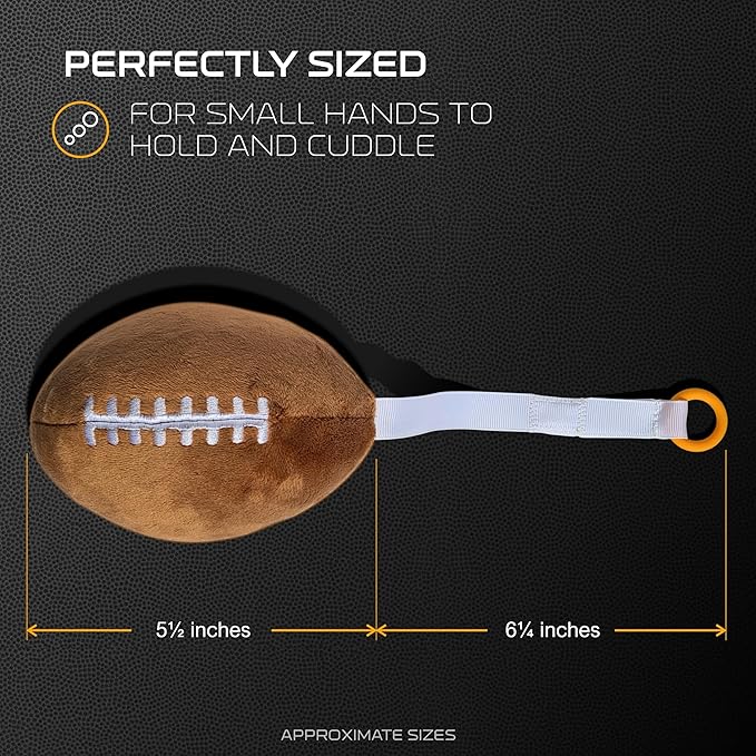 Las Vegas Raiders Plush Football Pacifier Holder by Smilo - Officially Licensed NFL Soother Holder - Soft Plush Toy and Dummy Holder - Fits Any Pacifier - Stroller Accessory & Newborn Essential