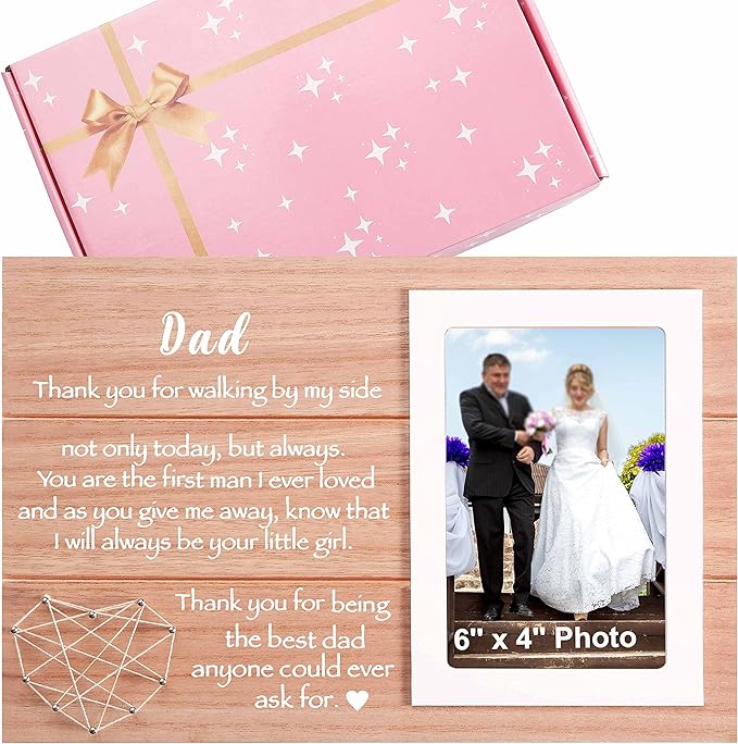 Picture Frame Gift for Father of the Bride-Wedding Gifts for Dad-Bridal Shower Present for Dad-Photo Frame Present- Thank You for Being the Best Dad Anyone Could Ever Ask for