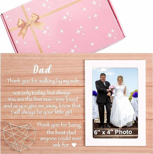 Picture Frame Gift for Father of the Bride-Wedding Gifts for Dad-Bridal Shower Present for Dad-Photo Frame Present- Thank You for Being the Best Dad Anyone Could Ever Ask for