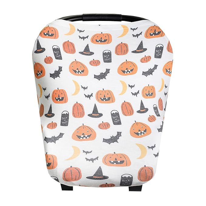 Baby Car Seat Cover Canopy and Nursing Cover Multi-Use Stretchy 5 in 1 Gift"Trick" by Copper Pearl
