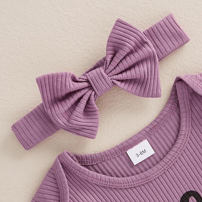 Newborn Girl Clothes Baby Girl Coming Home Outfit Zipper One-piece Outfits Ruffle Footie Bodysuit Jumpsuit Headband