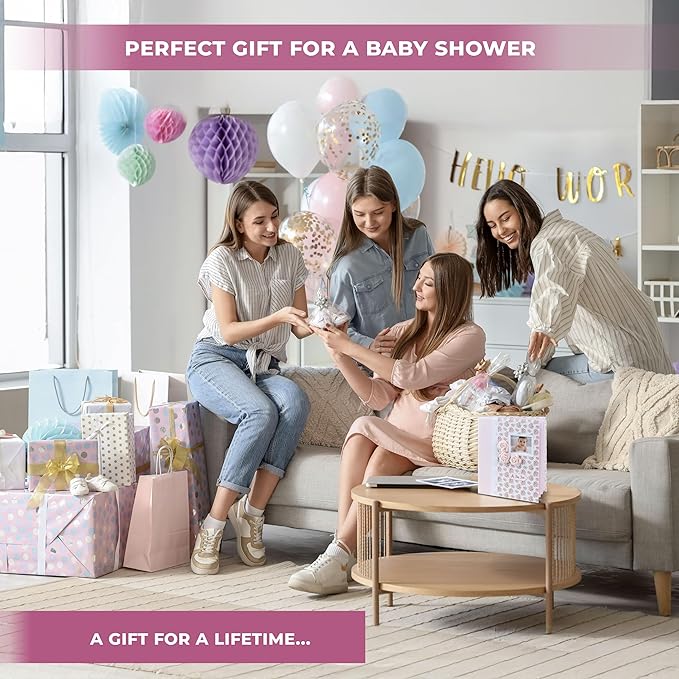 Baby Book Keepsake - Baby Memory Book and Album for Girl, Journal from Pregnancy to First 5 Years, Scrapbook to Record Memories, Milestones and Photos, Baby Book - Pink