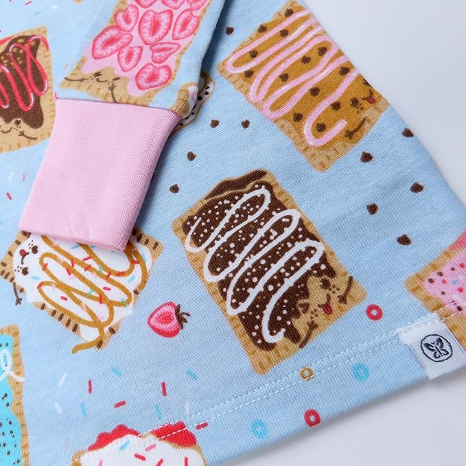 HonestBaby baby-girls 2-piece Pajamas Sleepwear Pjs 100% Organic Cotton for Baby, Toddler, Kids, Girl