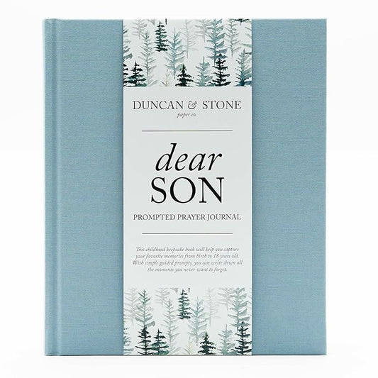 DUNCAN & STONE PAPER CO. Baby Memory Book - Childhood Memory Book For Milestones - Mom and Me Journal w/Prompts, Photos & More - Newborn Keepsake Gifts (Blue,230 Pages)