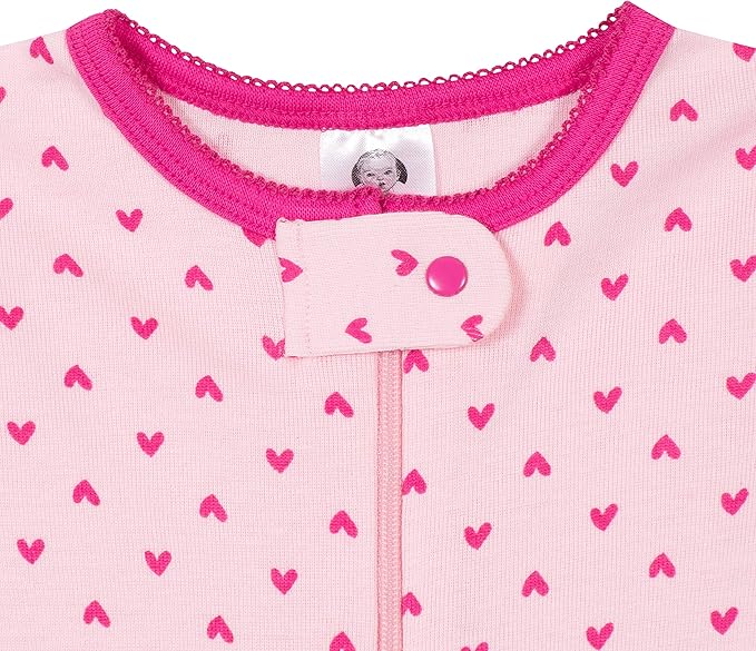 Gerber Baby Girls' 2-Pack Footed Pajamas