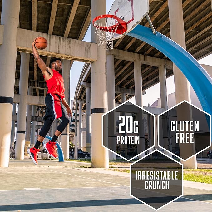 BSN Protein Bars - Protein Crisp Bar by Syntha-6, Whey Protein, 20g of Protein, Gluten Free, Low Sugar, Vanilla Marshmallow, 12 Count