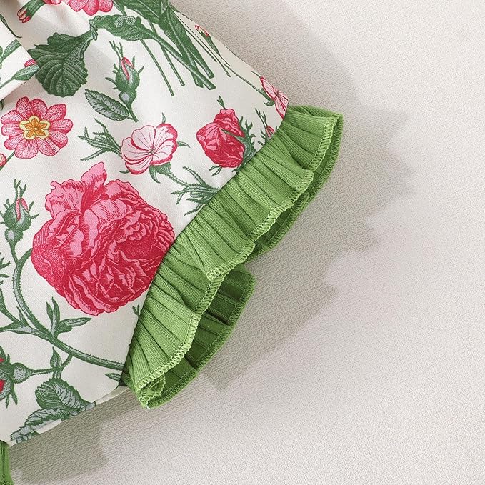 Tiny Cutey Newborn Infant Baby Girl Clothes Romper Floral Shorts Set Summer Outfits Baby Girls' Clothing