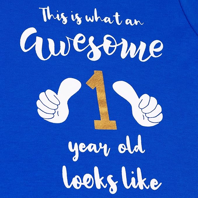 Cnins Funny Baby Bodysuit & Daddy Matching Cotton Outfit for Wild One 1st Birthday, Unisex Newborn Infant Clothes 0-24M