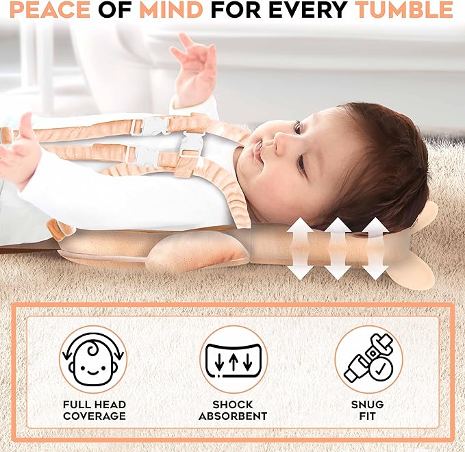 Little Family Baby Head Protector Backpack, Non-Toxic Hypoallergenic Toddler Head Protection Pillow for Falling, Secure, Durable, Rabbit