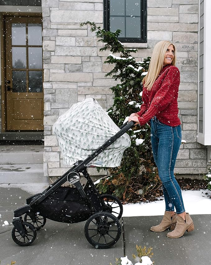 Evergreen Copper Pearl Multi-Use Cover: Car Seat & Stroller Cover - Sun Protection, All-Season Use, Stylish Designs, Easy Access for Moms