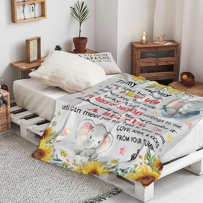 Pregnancy Gifts for Mommy - Mom to Be Gift, First Time Moms Gift, Promoted to Mom Gifts - Super Soft Flannel Throw Blanket 60"×50"